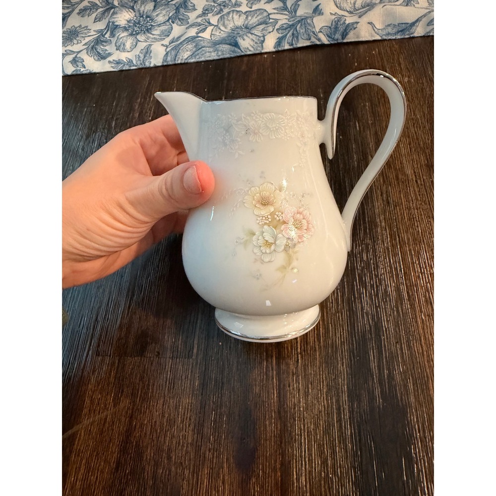 Noritake Ireland Anticipation 2963 Creamer Floral Fine China Silver Trim